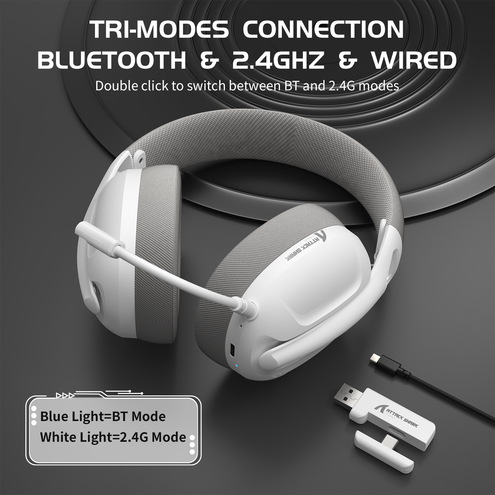 ATTACK SHARK L80 Ultra-Light T - Bluetooth Headset On Ear incelemesi ve fiyatı