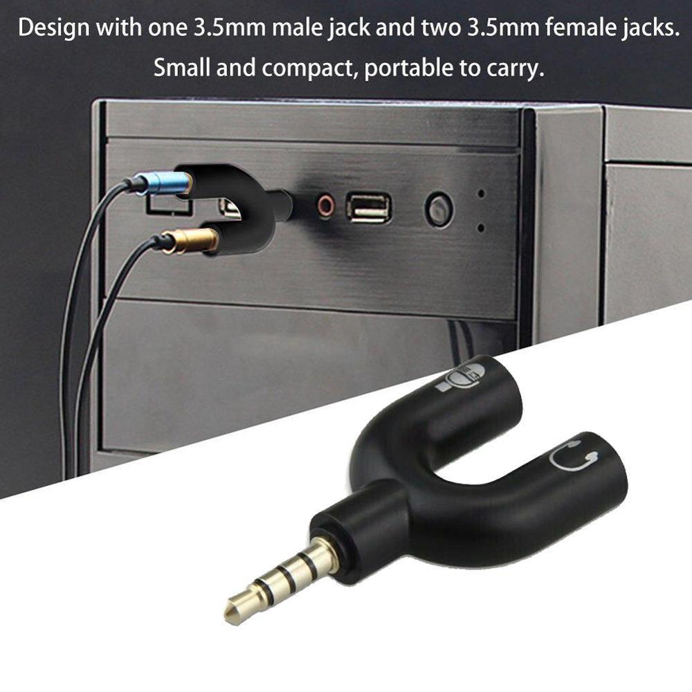 1PC Dual 3.5MM U Type Adapter  - Earphone Splitter Jack incelemesi ve fiyatı