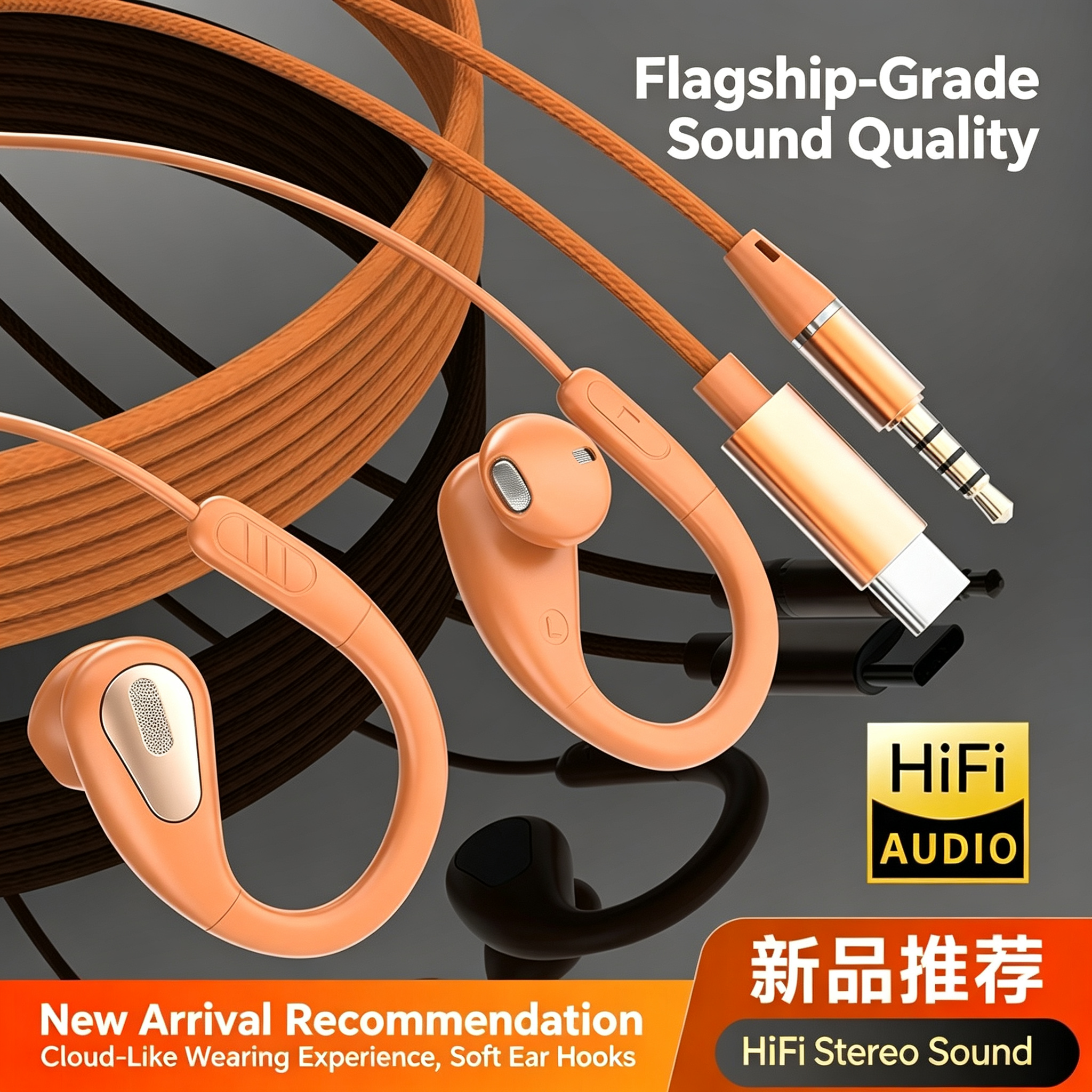 3.5mm&Type-C Ear-Hook Wired Sp - Sports Earphone Hook incelemesi ve fiyatı