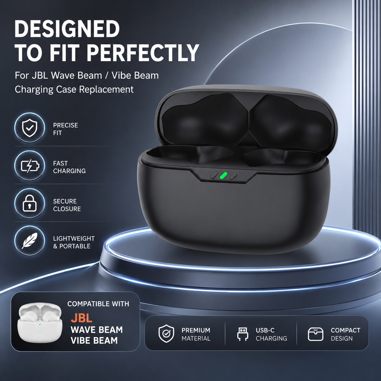 For JBL Wave Beam Vibe Beam 60 - Earbuds Charging Case incelemesi ve fiyatı