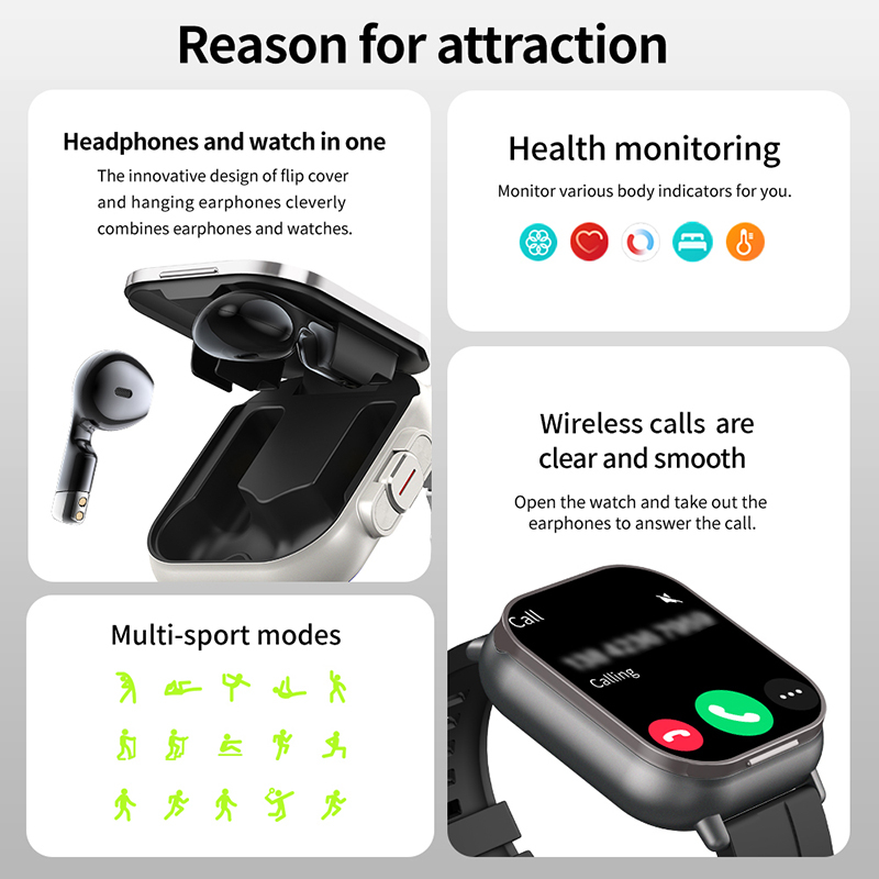 New TWS 2 in 1 Smart Watch wit - Earbuds Charging Case incelemesi ve fiyatı