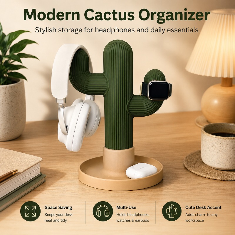 Minimalist Cactus Headset Stan - Headphone Stand Desk incelemesi ve fiyatı