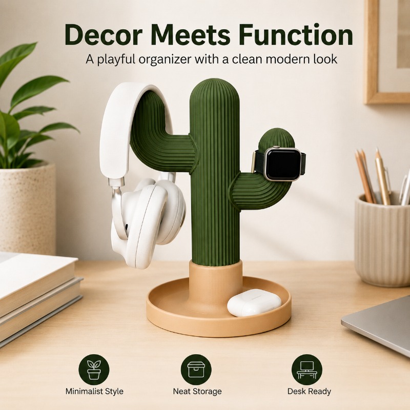 Minimalist Cactus Headset Stan - Headphone Stand Desk incelemesi ve fiyatı